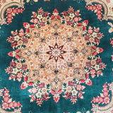 3'2" x 3'2"   Silk Persian Qom Square Rug Angle View