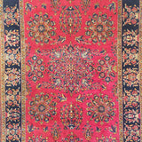 4'6" x 6'6"   Antique Persian Keshan Rug Angle View