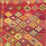 5'2" x 7'1"   Persian Vintage Qashqai Kilim Rug Angle View