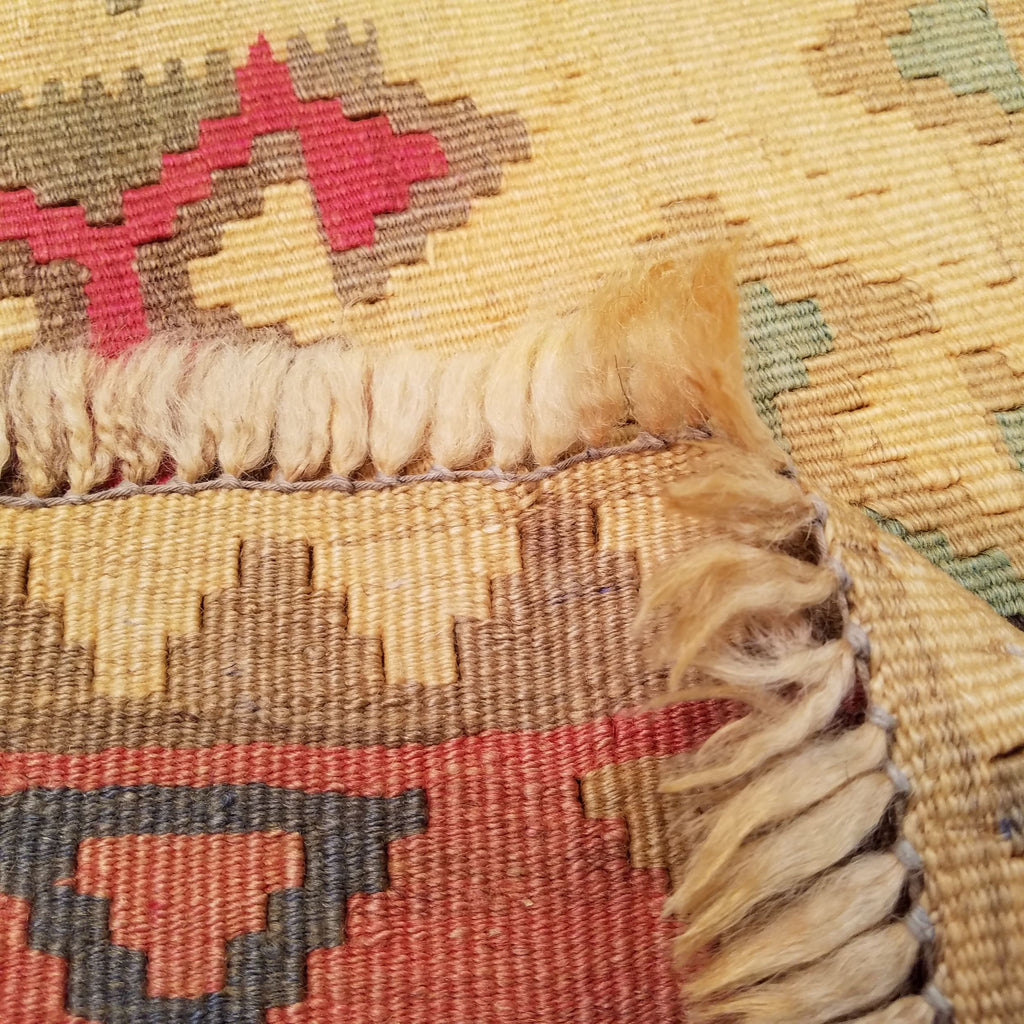 4'8" x 7'8"   Persian Vintage Qashqai Kilim Rug Back View