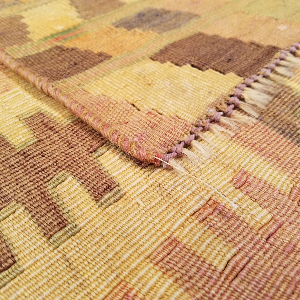 5'0" x 8'3"   Persian Vintage Qashqai Kilim Rug Back View