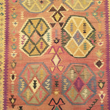 4'4" x 7'2"   Persian Vintage Qashqai Kilim Rug Angle View