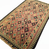 5'0" x 8'4"   Persian Vintage Qashqai Kilim Rug Angle View