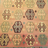 5'3" x 9'9"   Persian Vintage Qashqai Kilim Rug Angle View
