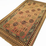 5'3" x 9'9"   Persian Vintage Qashqai Kilim Rug Angle View
