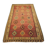 5'2" x 8'5"   Persian Vintage Qashqai Kilim Rug Angle View