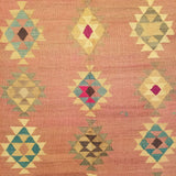 5'2" x 8'5"   Persian Vintage Qashqai Kilim Rug Angle View