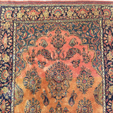 4'2" x 6'10"   Antique Persian Keshan Rug Angle View