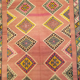 5'3" x 7'7"   Persian Vintage Qashqai Kilim Rug Angle View