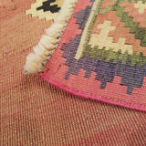 5'3" x 7'7"   Persian Vintage Qashqai Kilim Rug Back View