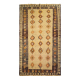 4'2" x 7'1"   Persian Vintage Qashqai Kilim Rug Top View
