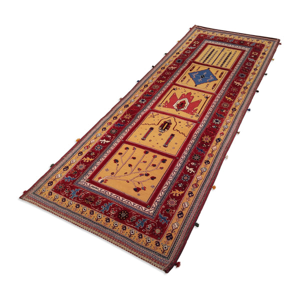 3' 3 x 9' 3 Persian Qashqai Sumak Runner Hand Knotted Rug – Rugshook