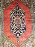 4'3" x 6'6"   Silk Persian Qom Rug Angle View