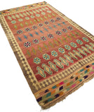 5'0" x 8'4"   Persian Vintage Qashqai Kilim Rug Angle View