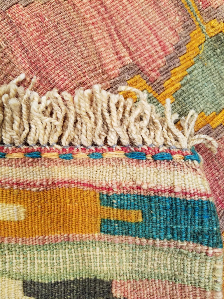 5'0" x 8'4"   Persian Vintage Qashqai Kilim Rug Back View