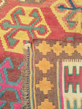 4'5" x 8'6"   Persian Vintage Qashqai Kilim Rug Back View