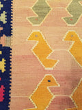 5'3" x 8'1"   Persian Vintage Qashqai Kilim Rug Angle View