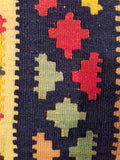 5'3" x 8'1"   Persian Vintage Qashqai Kilim Rug Angle View