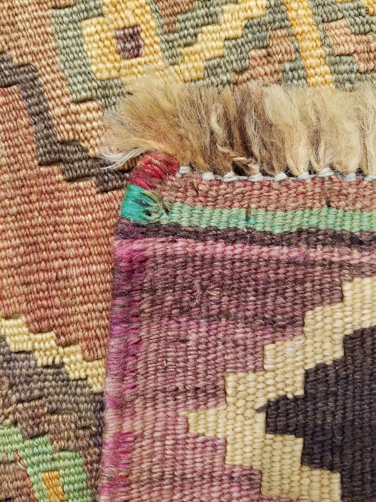 4'10" x 8'9"   Persian Vintage Qashqai Kilim Rug Back View