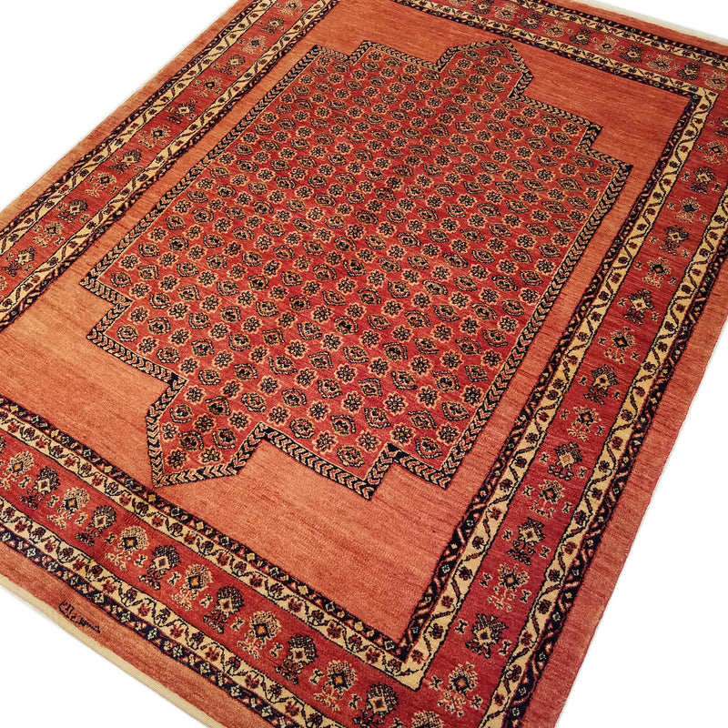 5'3" x 7'0"   Persian Kashkuli Rug Angle View