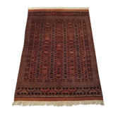 5'5" x 7'2"   Antique Silk on Wool Herati Design Rug Angle View