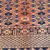 5'5" x 7'2"   Antique Silk on Wool Herati Design Rug Angle View
