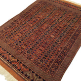 5'5" x 7'2"   Antique Silk on Wool Herati Design Rug Angle View