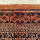 5'5" x 7'2"   Antique Silk on Wool Herati Design Rug Angle View