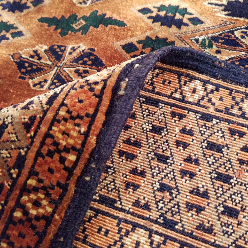 5'5" x 7'2"   Antique Silk on Wool Herati Design Rug Back View