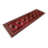 2'9" x 9'5"   Ersari Turkmen Design Runner Rug Angle View