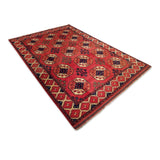 6'7" x 9'6"   Ersari Turkmen Design Rug Angle View