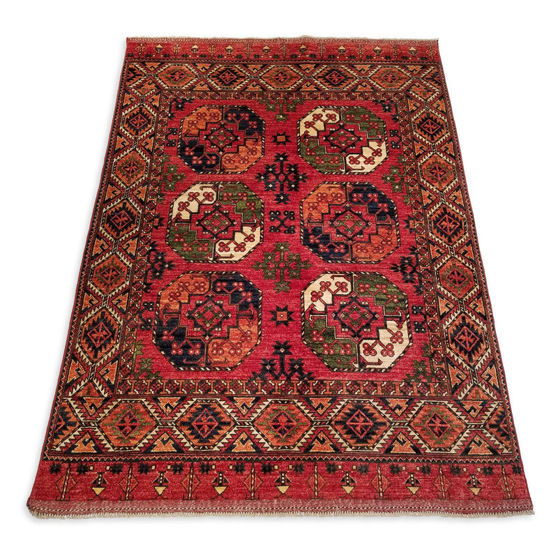 5'7" x 7'8"   Ersari Turkmen Design Rug Angle View