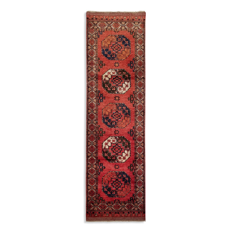 2'10" x 9'11"   Ersari Turkmen Design Runner Rug Top View