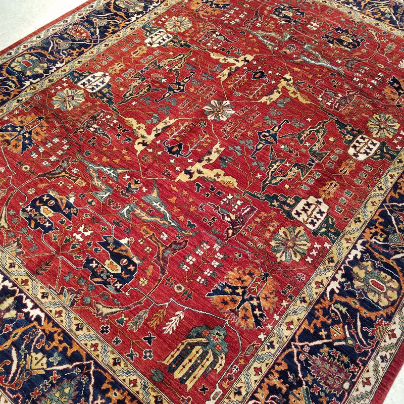 9'2" x 11'10"   Heriz Rug Angle View