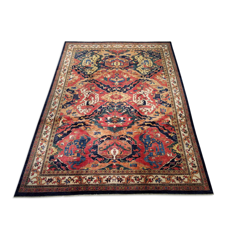 8'10" x 11'7"   Dragon Design Rug Angle View