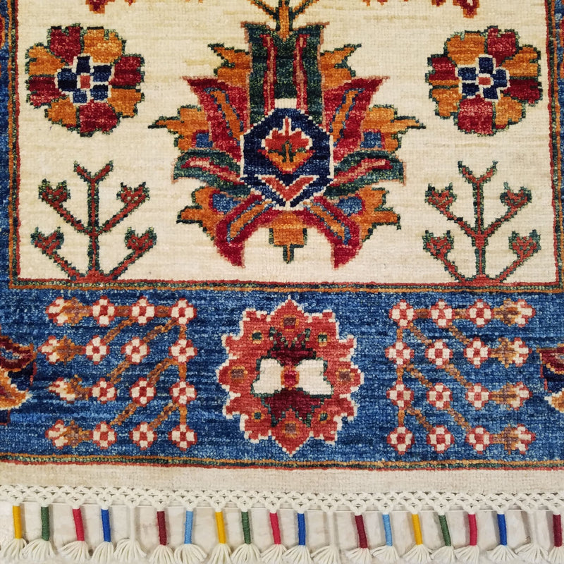 2'6" x 6'4"   Gabbeh Runner Rug Angle View