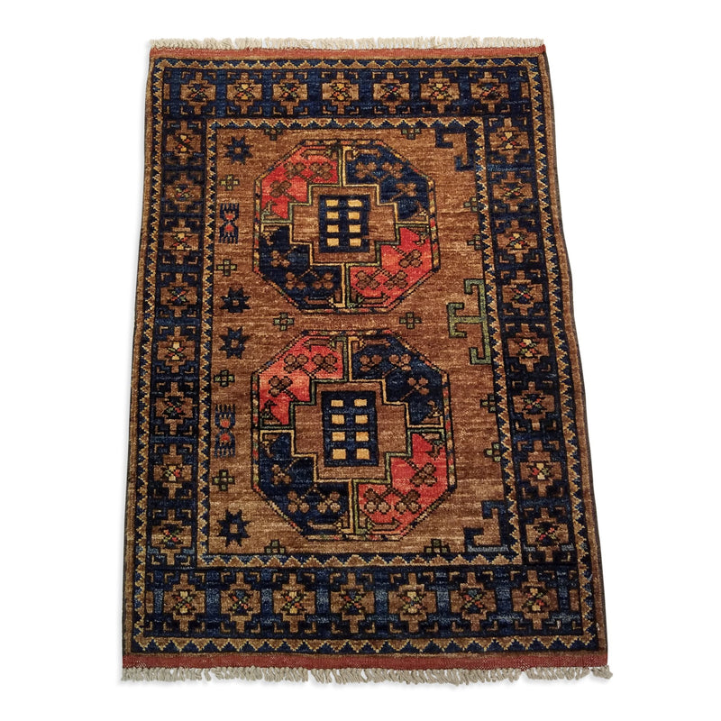 2'2" x 3'0"   Ersari Turkmen Design Rug Back View