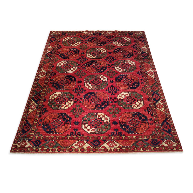 8'0" x 9'11"   Ersari Turkmen Design Rug Angle View