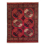 5'2" x 6'8"   Ersari Turkmen Design Rug Top View