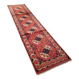 2'8" x 10'4"   Ersari Turkmen Design Runner Rug Angle View