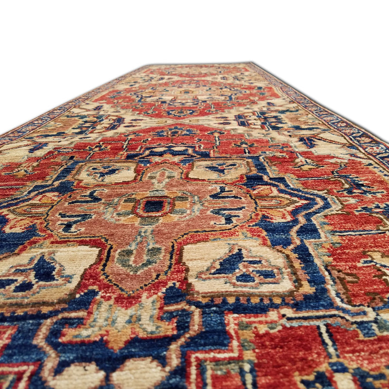 2'6" x 9'10"   Heriz Runner Rug Angle View