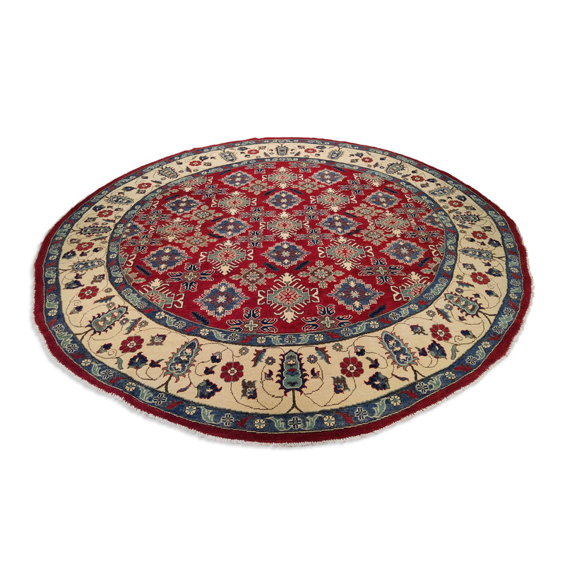 9'7" x 9'7"   Kazak Round Rug Angle View