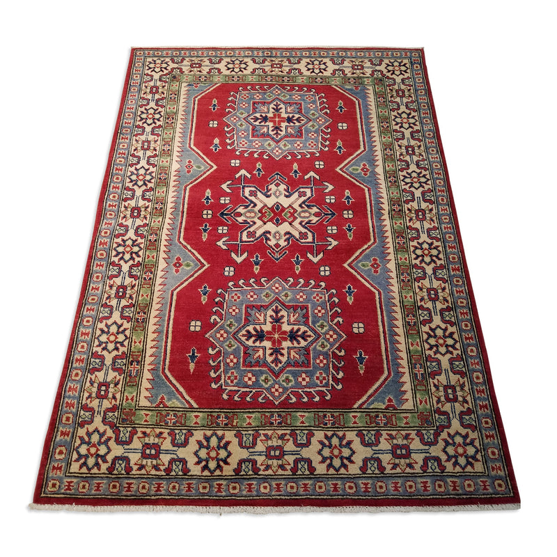 3'11" x 5'10"   Kazak Rug Angle View