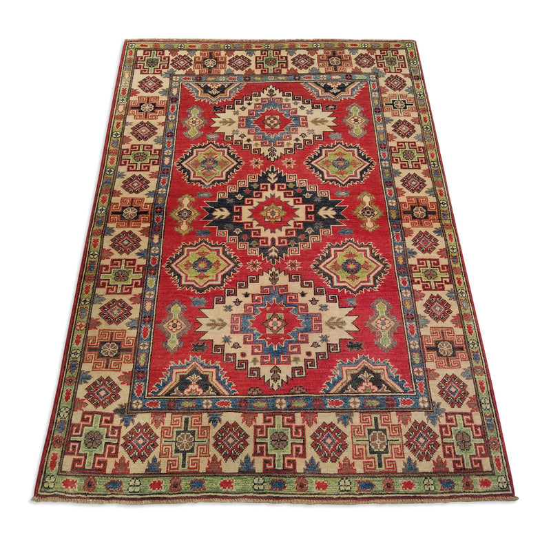 4'0" x 5'8"   Kazak Rug Angle View