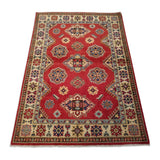 4'0" x 5'10"   Kazak Rug Angle View