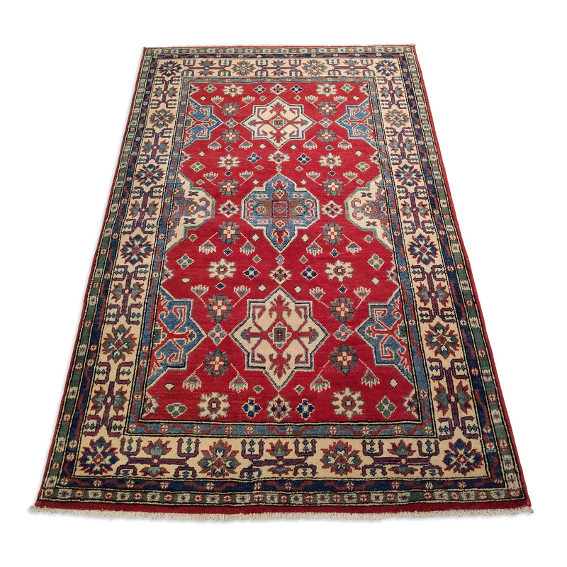 3'9" x 5'11"   Kazak Rug Angle View