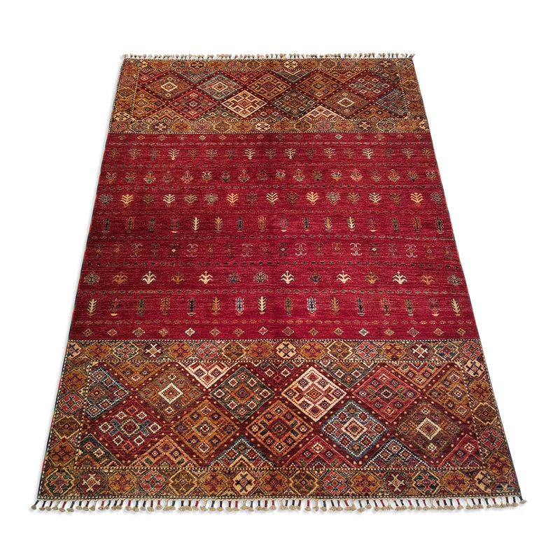 5'9" x 8'3"   Saddlebag Design Rug Angle View