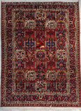 7'3" x 10'0"   Antique Persian Bakhtiar Garden of Eden Rug Top View