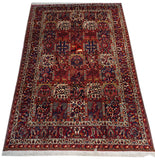 7'3" x 10'0"   Antique Persian Bakhtiar Garden of Eden Rug Angle View