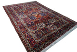 7'3" x 10'0"   Antique Persian Bakhtiar Garden of Eden Rug Angle View